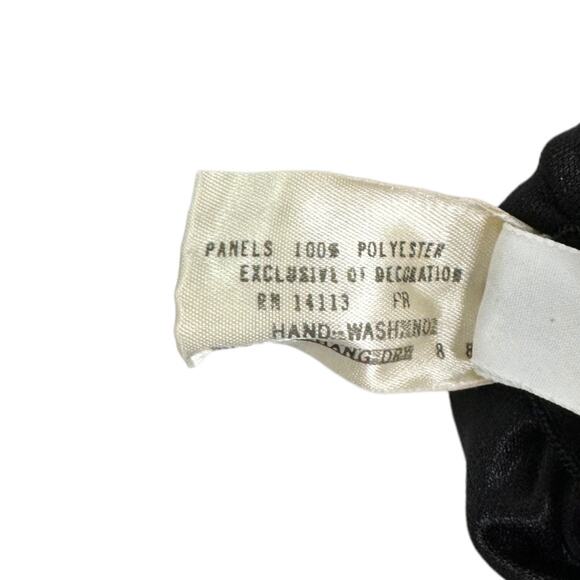 Vintage 70s Dolores For Poirette Black Sleepwear Jumpsuit Medium Lace Gold Satin - Picture 7 of 8